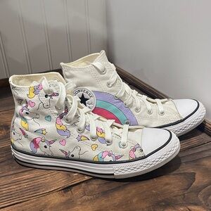 Converse Kids All Star Chuck Taylor High-Top Sneakers with Unicorns and Rainbows